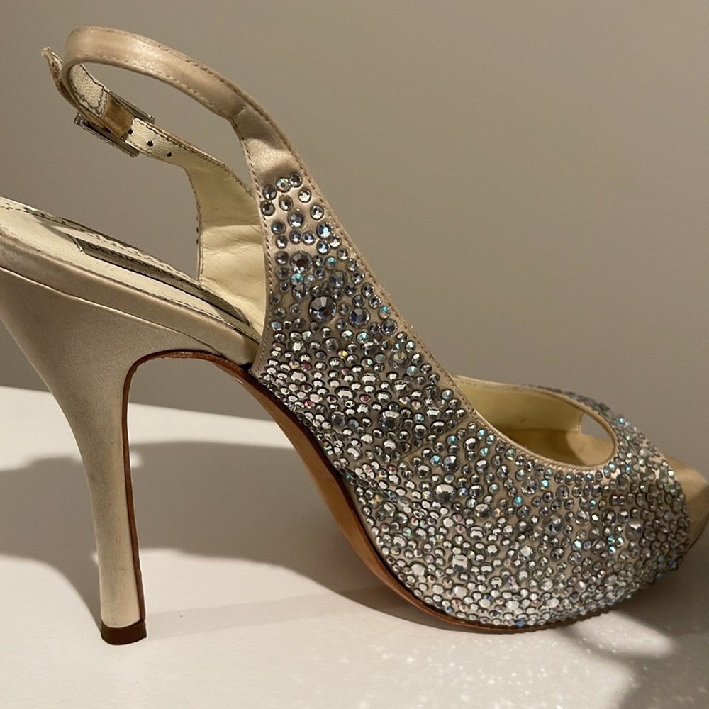 Benjamin Adams Sparkly Ivory Wedding Shoes - Picture 7 of 17